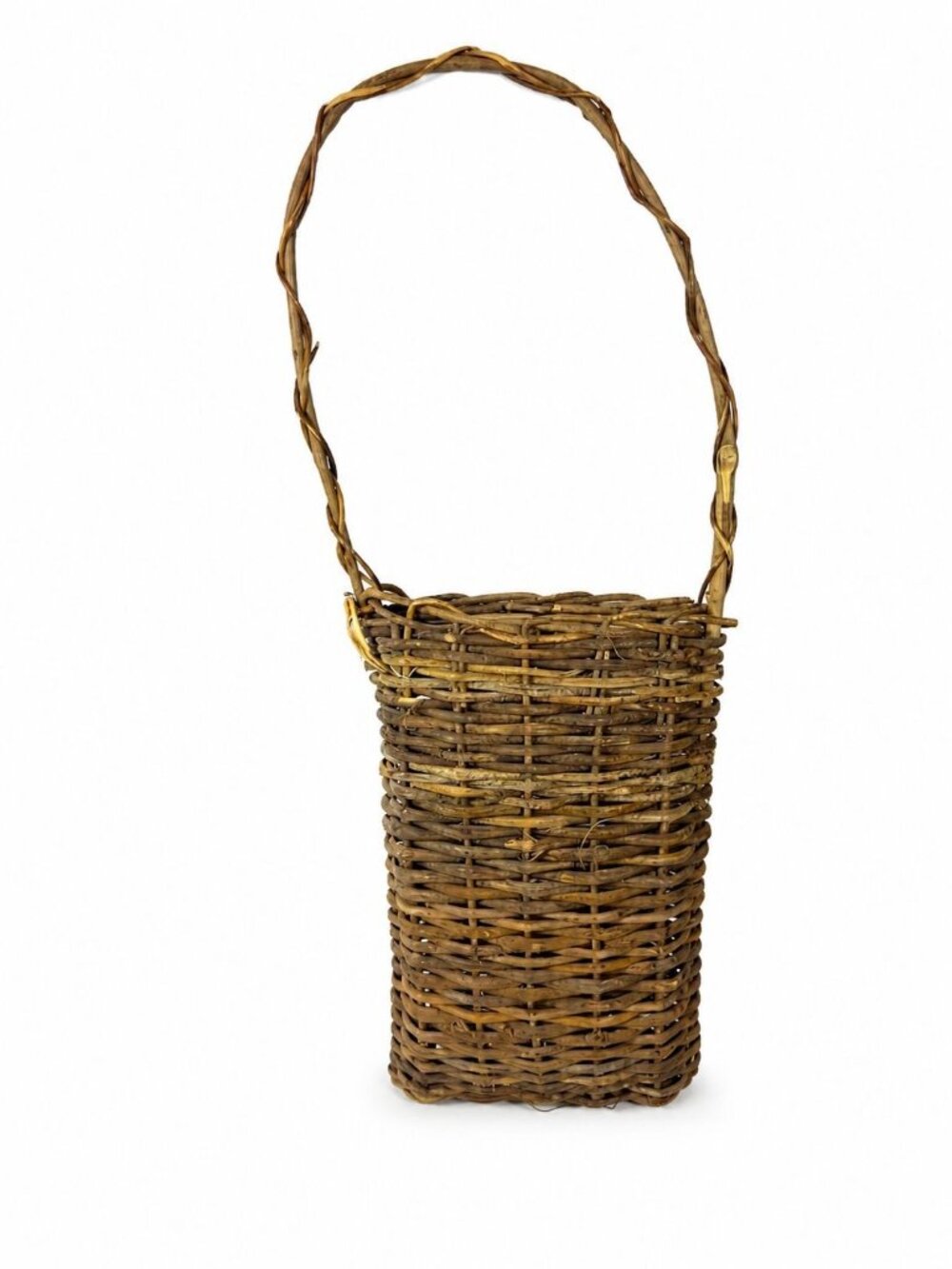 Wooden Hanging Wall Door Basket Woven Wood Twig Handmade Wooden Farmhouse Primit